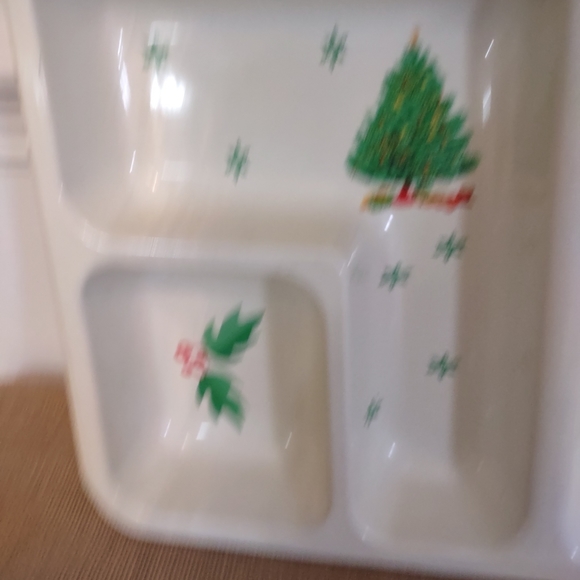 Art Form Ind Christmas Tree Chip Dip Rigid Plastic Divided Serving Tray Vintage - Picture 8 of 13